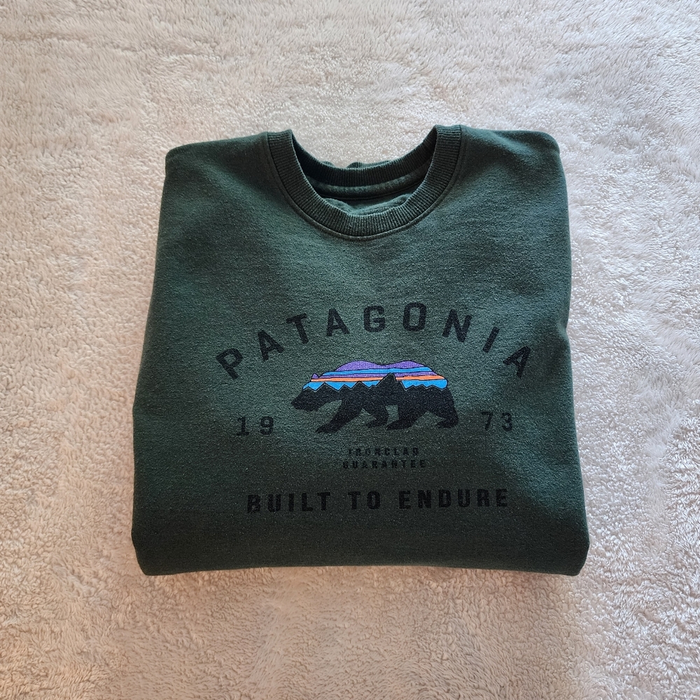 Patagonia Arched Fitz Roy Bear Uprisal Sweatshirt, Men's Medium - Nomad Green - Picture 10 of 10